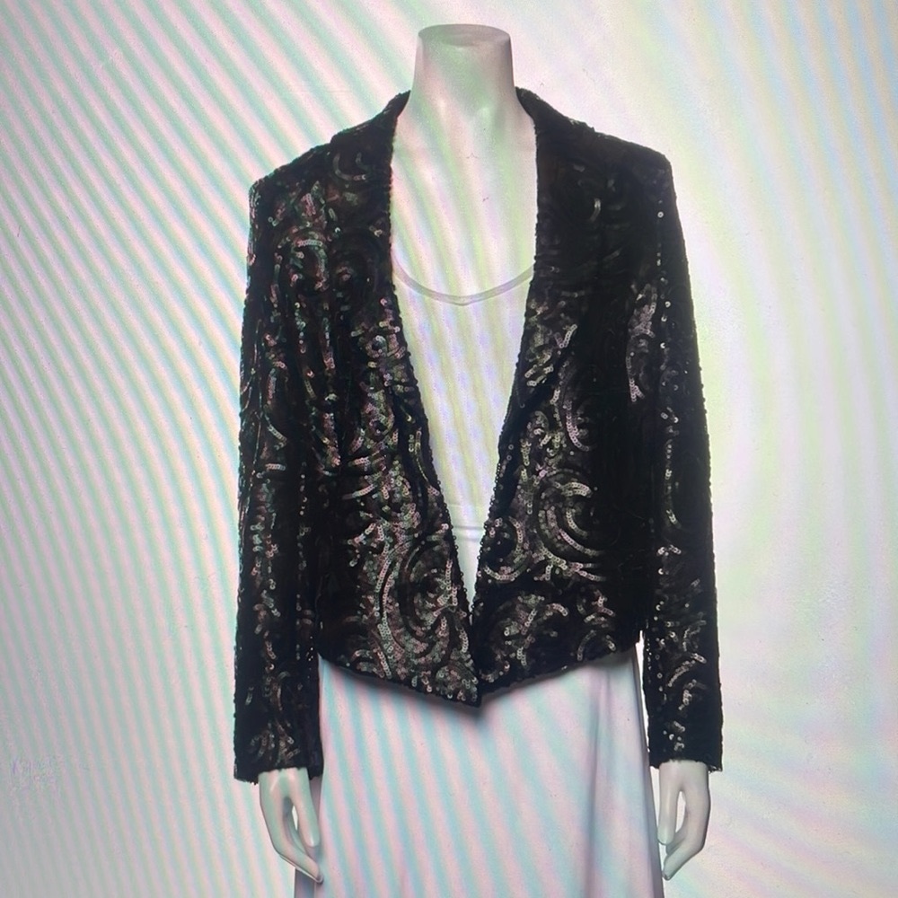 Anine Bing Black Sequin Evening Jacket